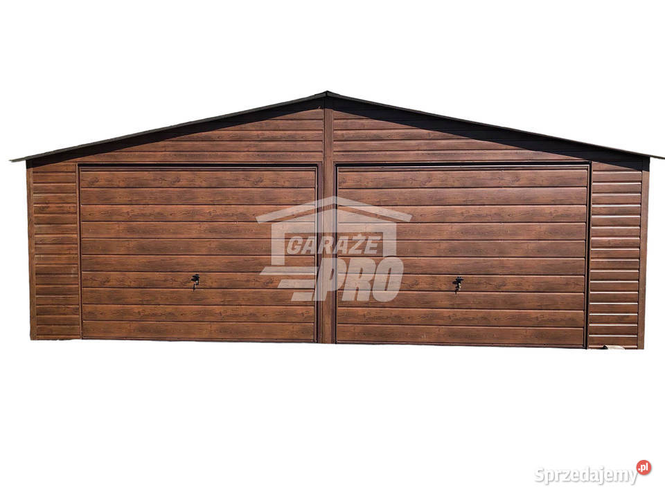Garaż blaszany 7x6 drewnopodobny GP130