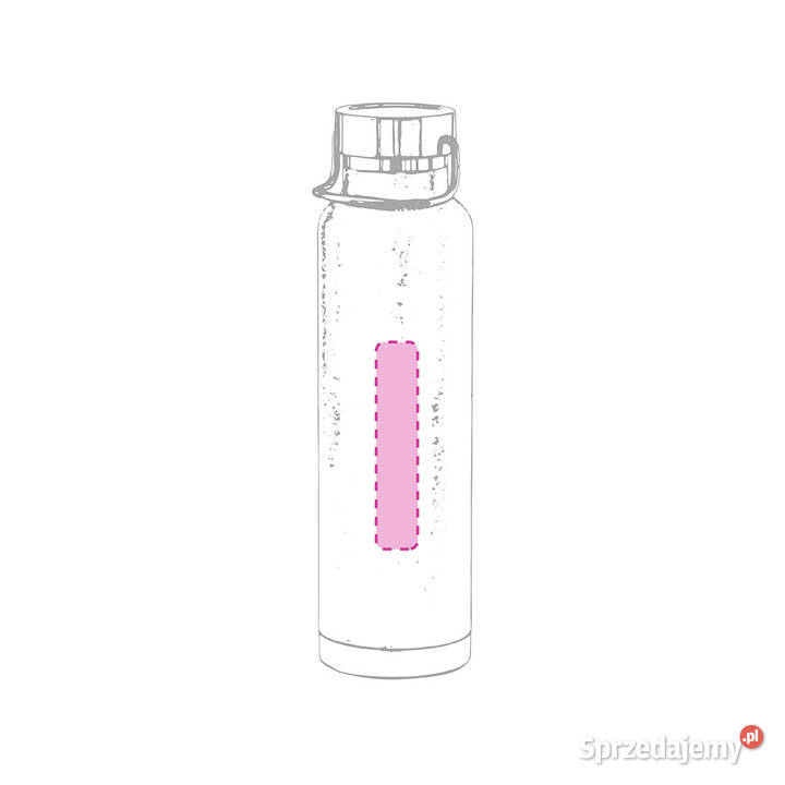 Termos Butelka 650 ml logo grawer 10 SZARY