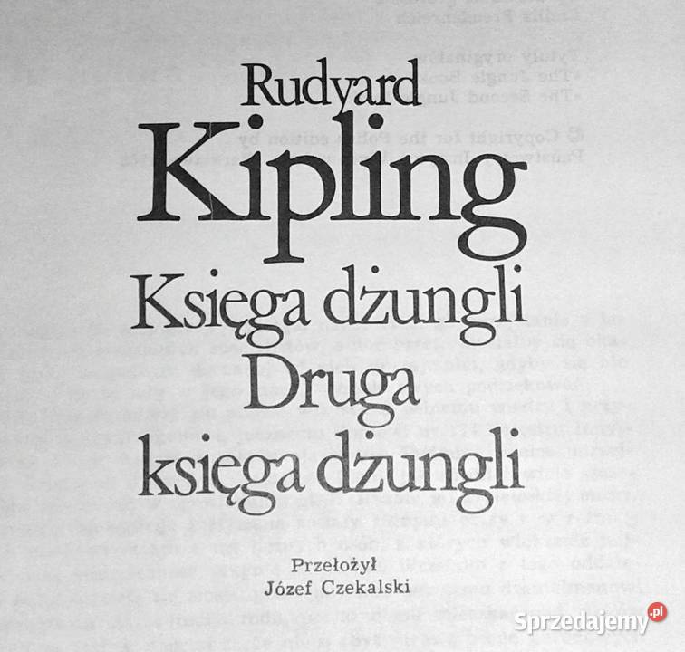 Księga Dżungli Druga Księga Dżungli Kipling Rok wydania 1986 Chełm