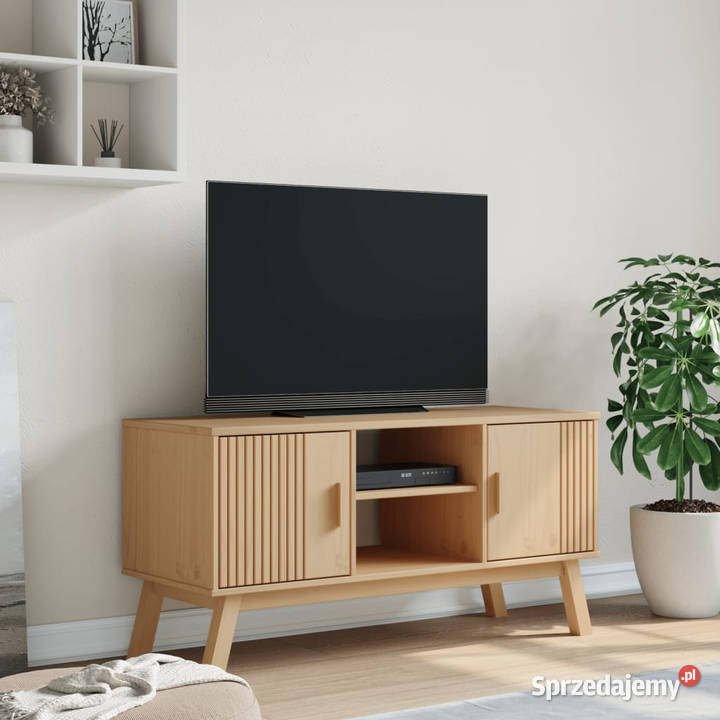 Szafka RTV OLDEN brązowa 114x43x57 lite drewno