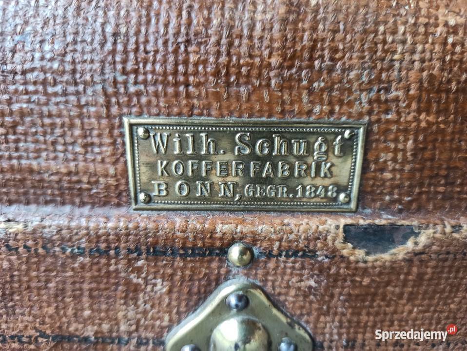 Walizka kufer Wilhelm Schugt antyk unikat Budzyń