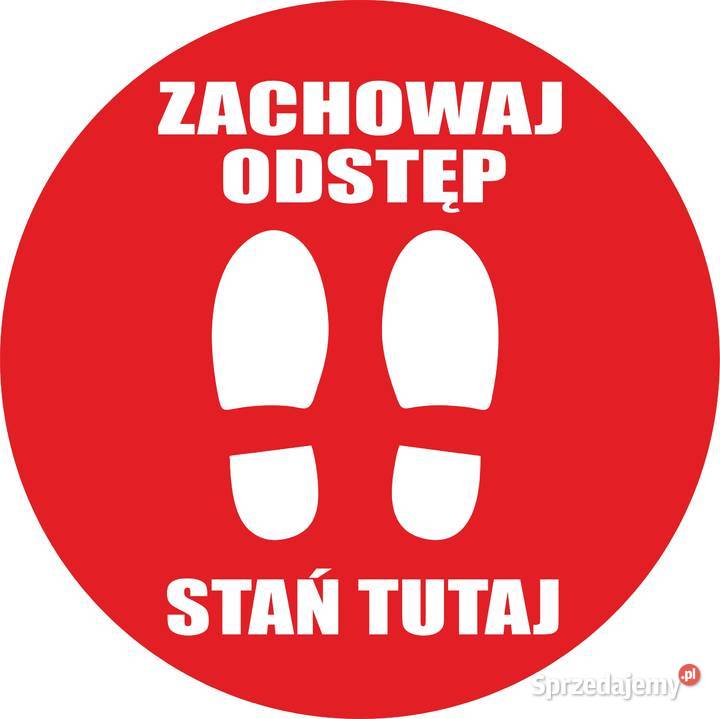 Naklejka zachowaj odstęp na podłogę Świecie