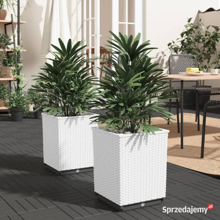 Donice 2 białe 30x30x37 polipropylen WM364183 Warszawa
