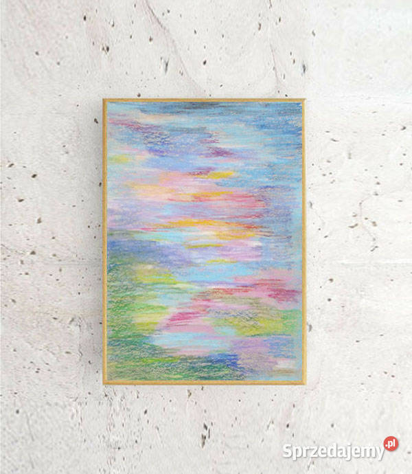 pastelowa abstrakcja rysunek pastelowy wielokolorowy Gdańsk sprzedam