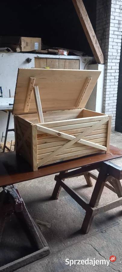 Skrzynia drewniana kuferek siedzisko 40cm