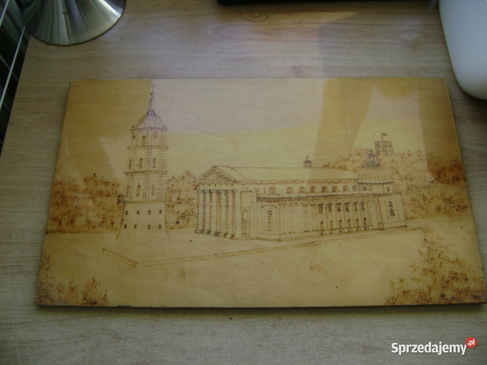 Starocie z PRL Obraz wypalany w drewnie 30 x 50 Gdynia
