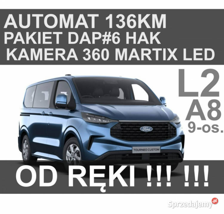 Ford Transit Custom Martix Led Kamera 360 L2 136 kamera cofania zachodniopomorskie Szczecinek sprzedam