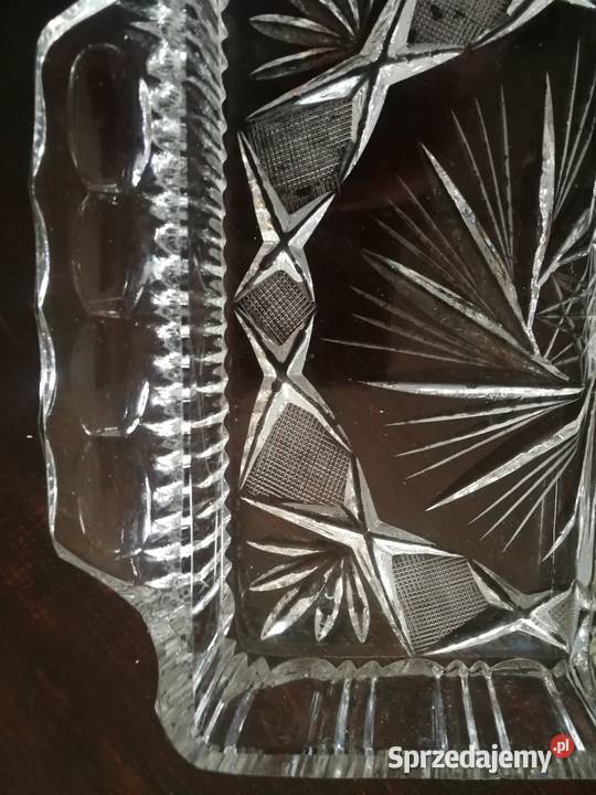 Ręcznie szlifowany dzielony kryształowy talerz Kuźnia Raciborska