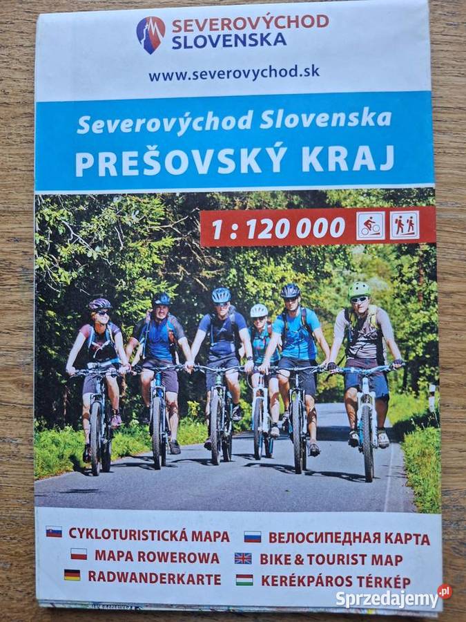 Słowacja Presovsky Kraj mapa rowerowa 1120 000 Kraków