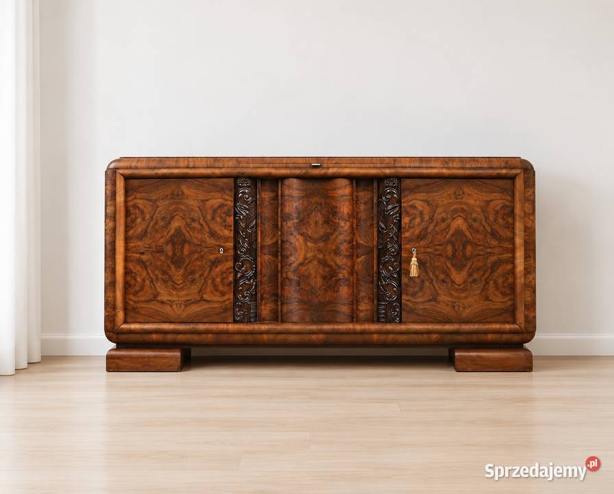 Komoda duża Art Deco antyk rzeźby Poznań
