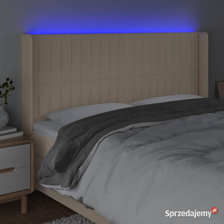 Zagłówek do łóżka z LED kremowy 203x16x118128 mazowieckie