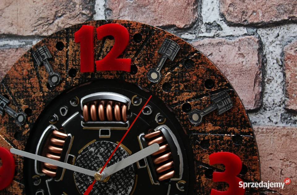 Zegar tarcza sprzęgła scrap metal art 28 patyna