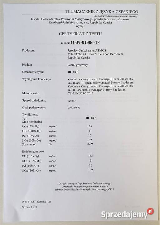 Kocioł zgazowujący drewno ATMOS DC 18S Klasa 5 podlaskie Łomża sprzedam