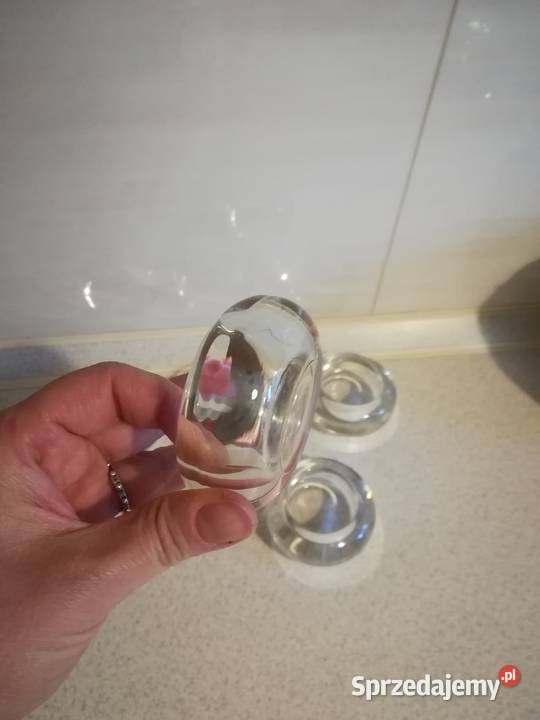 szklane przepiękne świeczniki 5 sztuk pomorskie Gdańsk