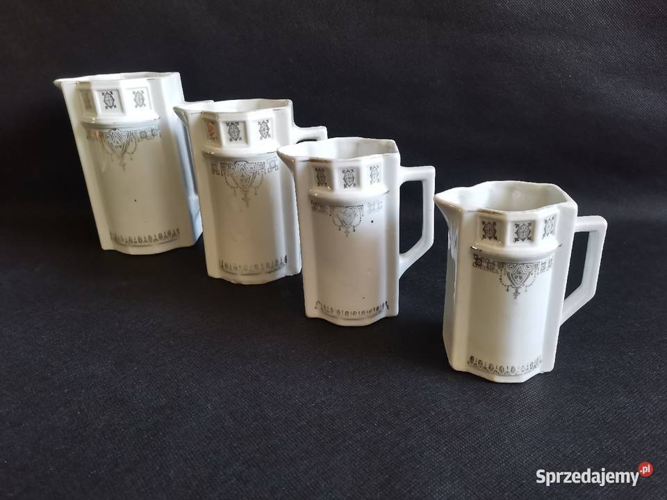 Stara przedwojenna porcelana 4 dzbanki Secesja