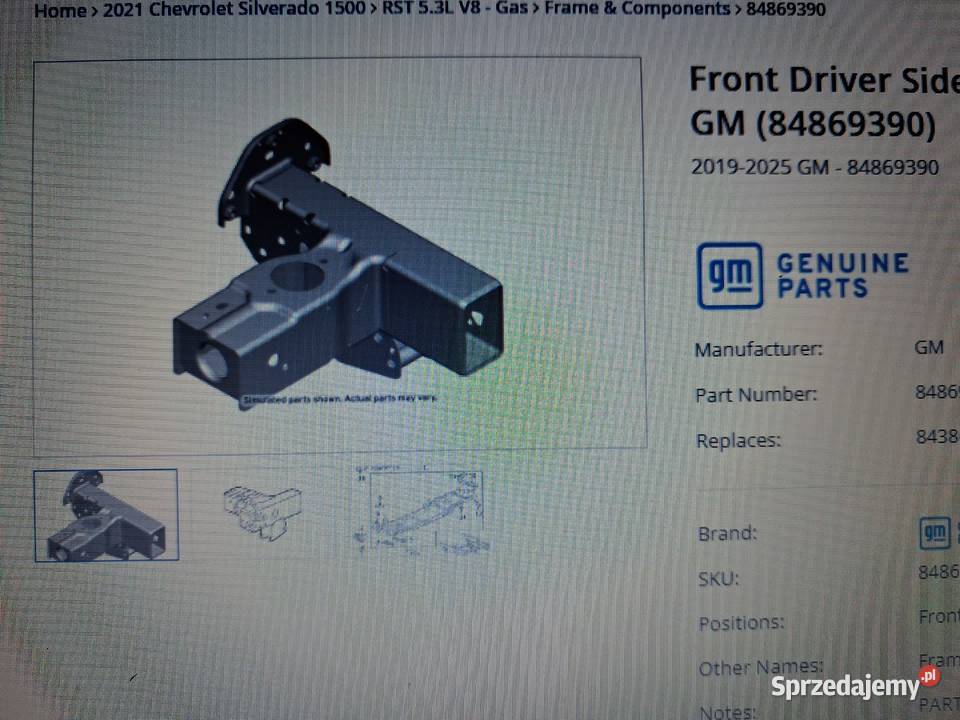 Rama strefa zgniotu prawa lewa chevrolet Mojusz
