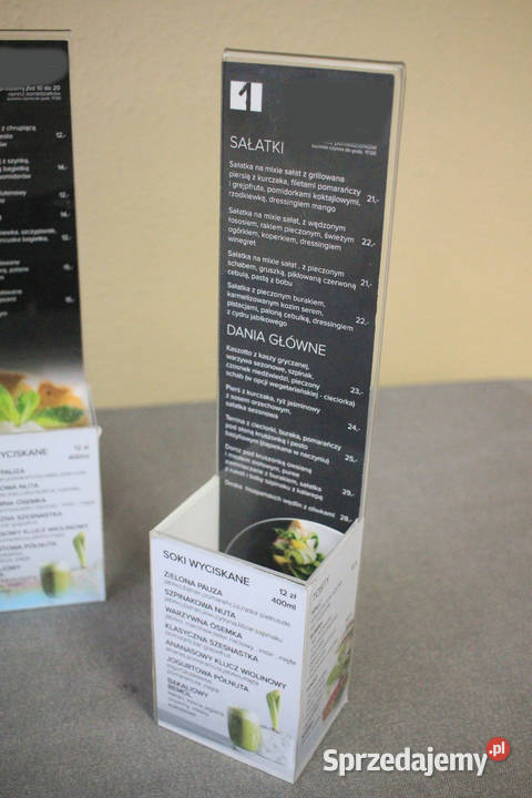 Stojak informacyjny z menu 14 sztuk Gastronomia Pszczyna sprzedam