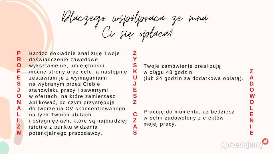 Pisanie CVprofesjonalnie indywidualnie79 zachodniopomorskie Świnoujście