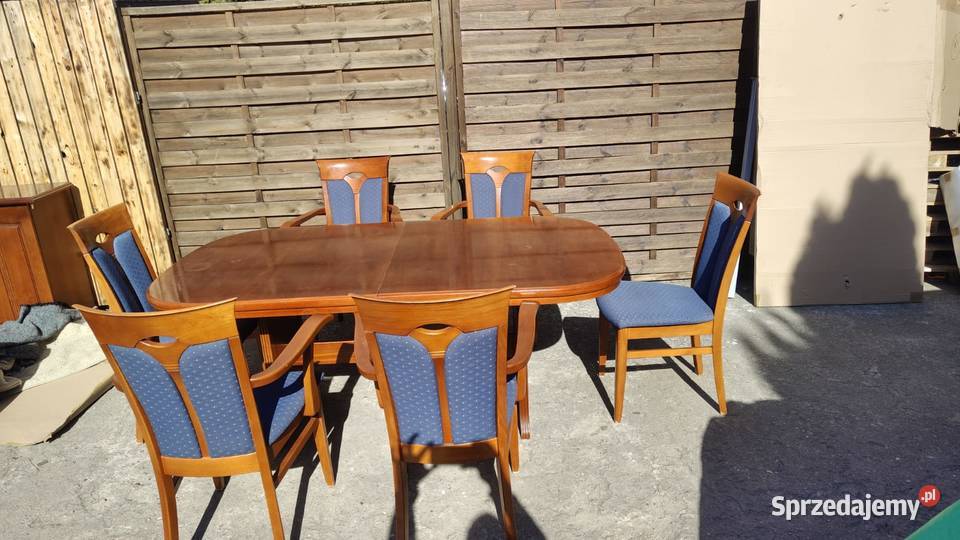 Stół KLOSE rozkładany duży do 360 6 krzeseł mazowieckie