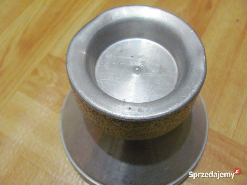 Stary sygnowany świecznik cynowy norsk tinn Zamość