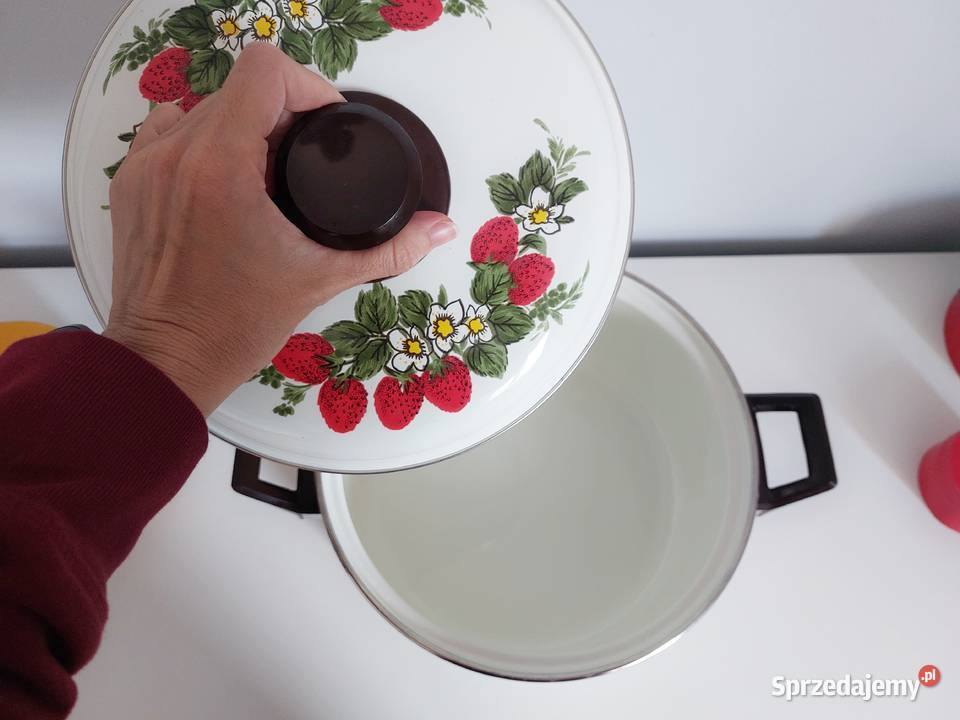 garnek emaliowany duży nowy średnica ok 25 Przybory kuchenne wielkopolskie Poznań