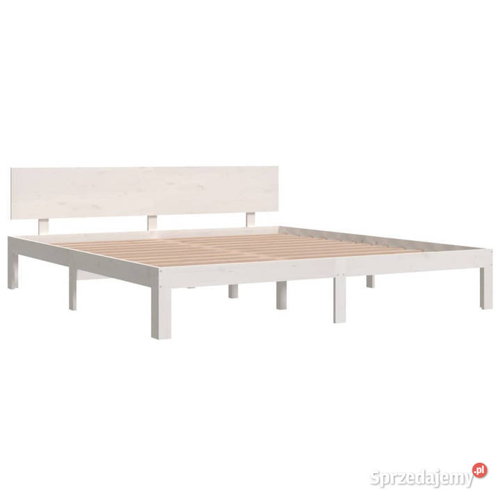 Rama łóżka biała lite drewno 180x200 WM810511 69cm Warszawa