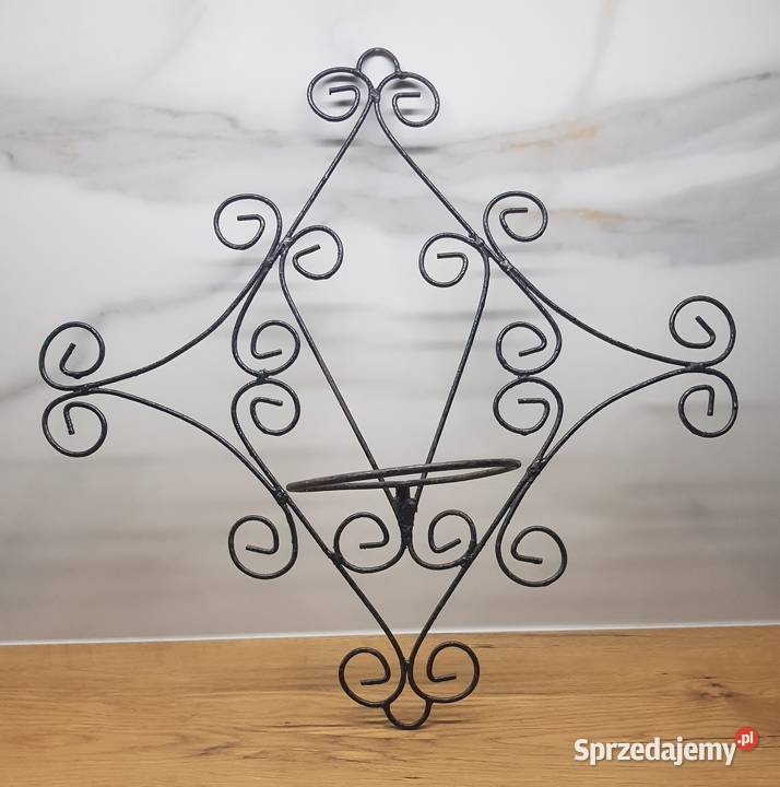 2 Kwietniki ścienne Metalowe PRL 44 x 44 czarny Golina