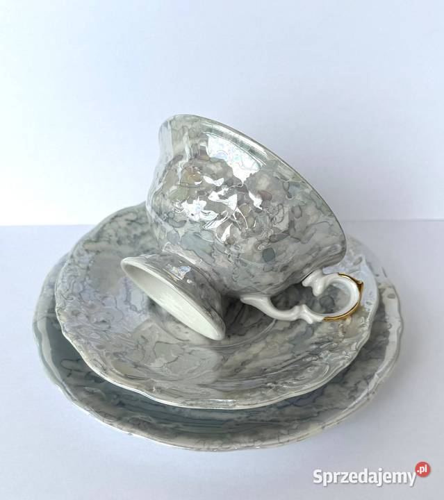 Zestaw śniadaniowy marmurek Wawel porcelana małopolskie Kraków