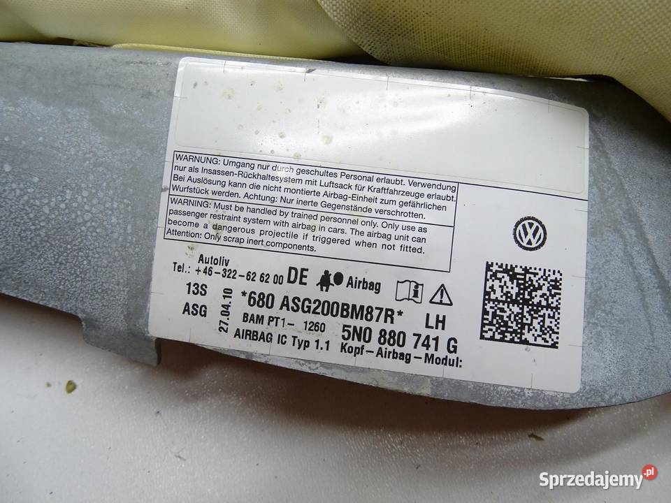 KURTYNA POWIETRZNA AIRBAG LEWA VW TIGUAN 5N 10R małopolskie