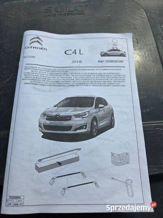 Bagażnik dachowy CitroEn C4 III C4L B73R