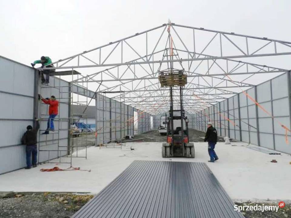 Blaszana montowana hala 1260 m szara małopolskie Kraków