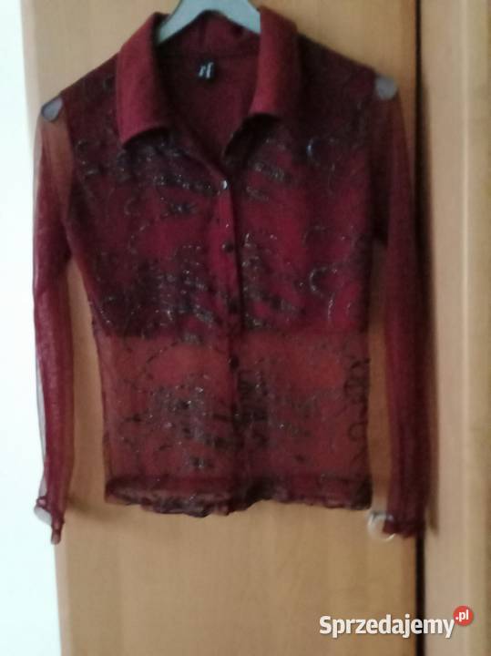 Bluzka ozdobnakolor burgund