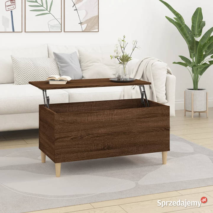 Stolik kawowy brązowy dąb 90x445x45 WM819587 Warszawa