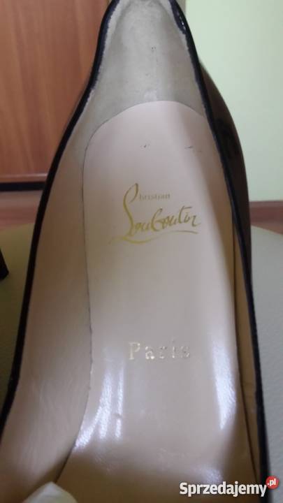 Buty na obcasie Christian Louboutin czerwona skóra Biała