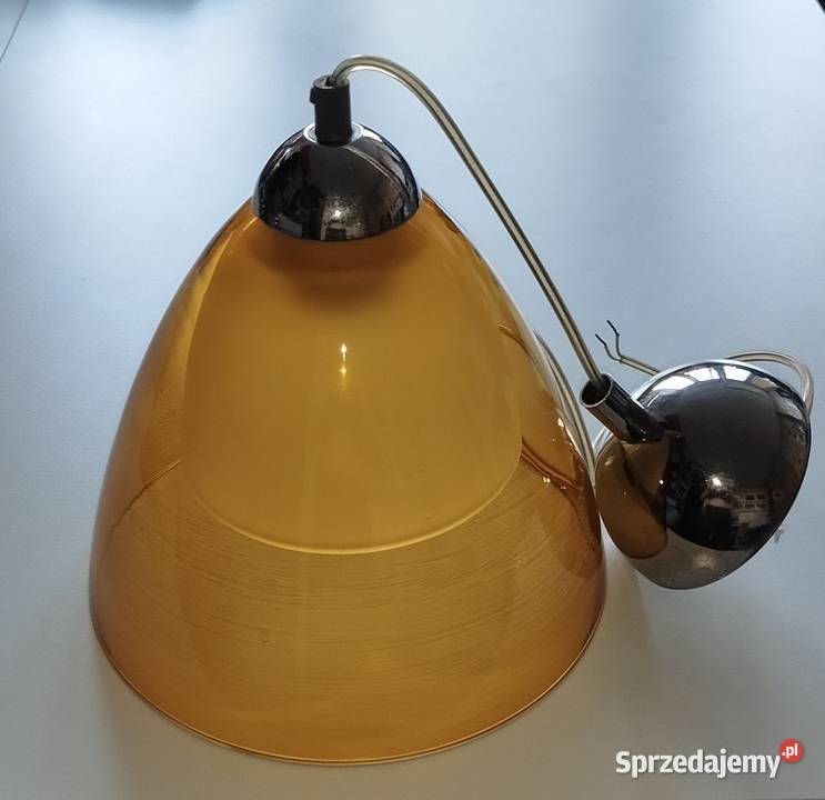 lampa sufitowa vintage żółta szkło Warszawa