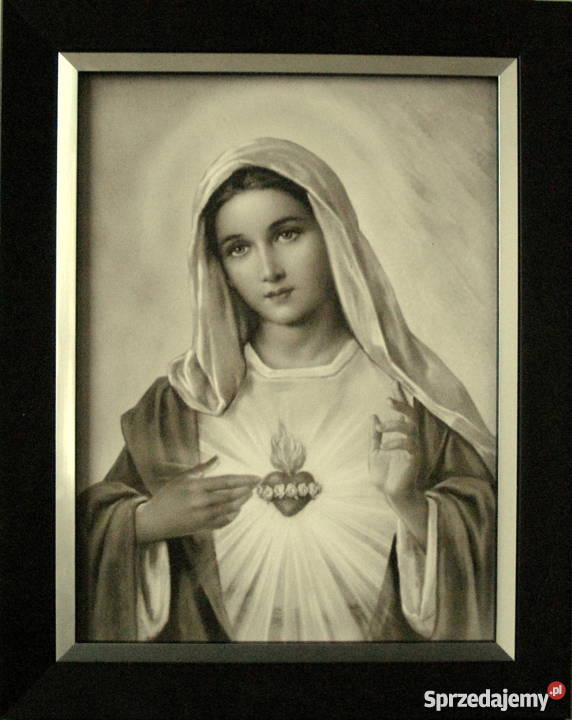 Obrazy Serce Jezusa i Serce Maryi sepia płótno Malarstwo Lipka