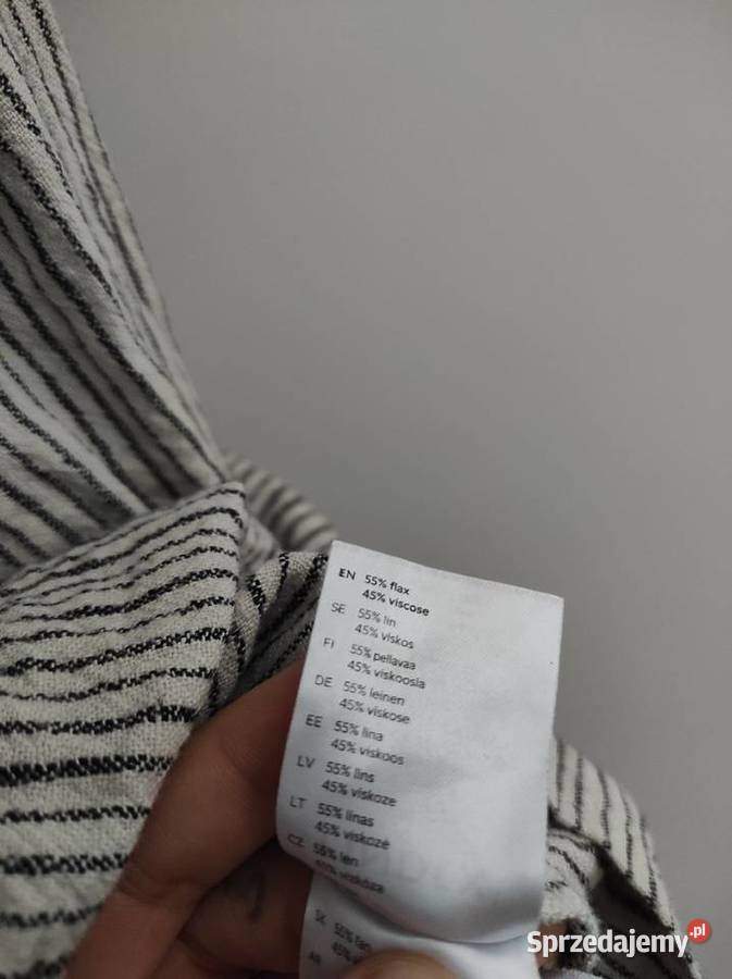 damska marynarka luźna w paski z lnem Lindex L Białka sprzedam