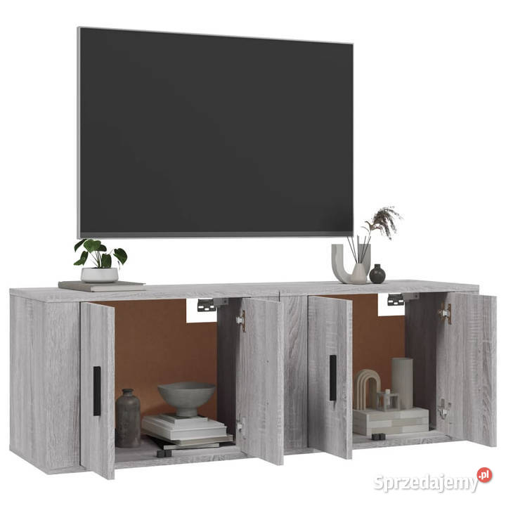 Wiszące szafki TV 2 szary dąb sonoma 57x345x40 Warszawa