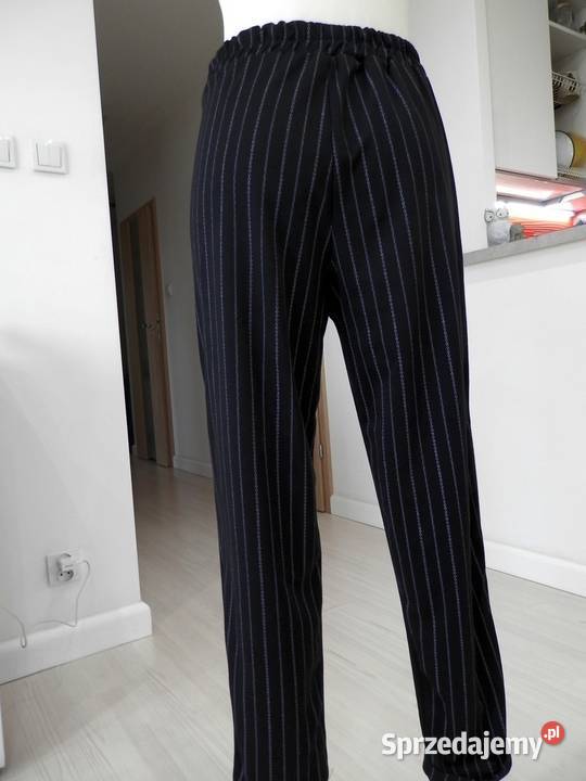 Spodnie Joggery Tapered Leg Czarne w Paski by UK sprzedam