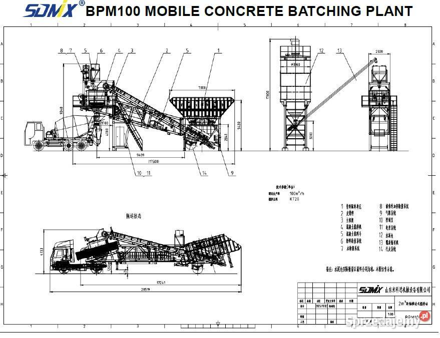 MOBILNY WĘZEŁ BETONIARSKI WYDAJNOŚĆ 60m3h Radom