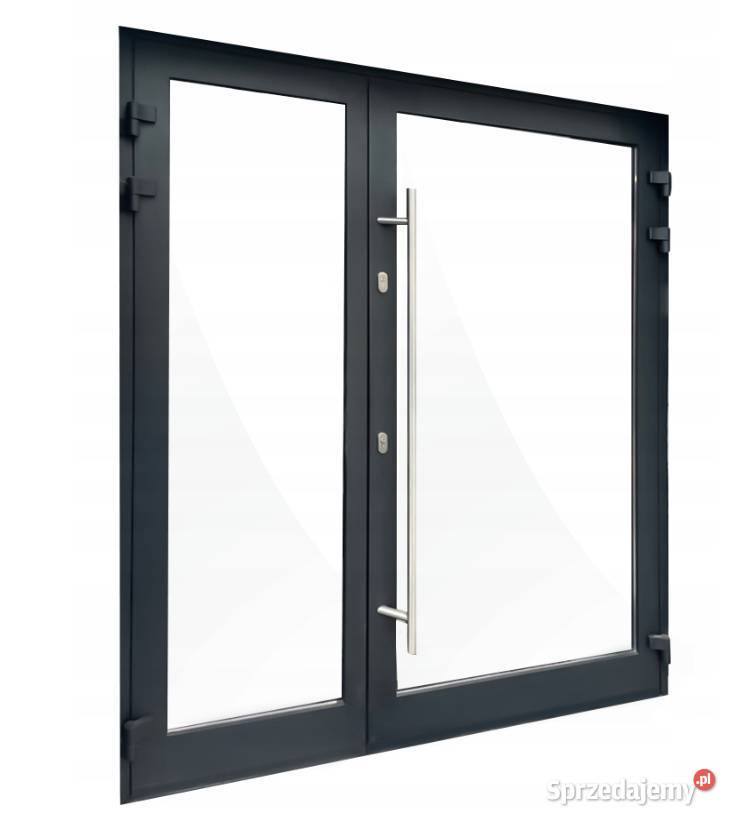 Drzwi Aluminiowe dwuskrzydłowe 1500x2100 mm Adamówka