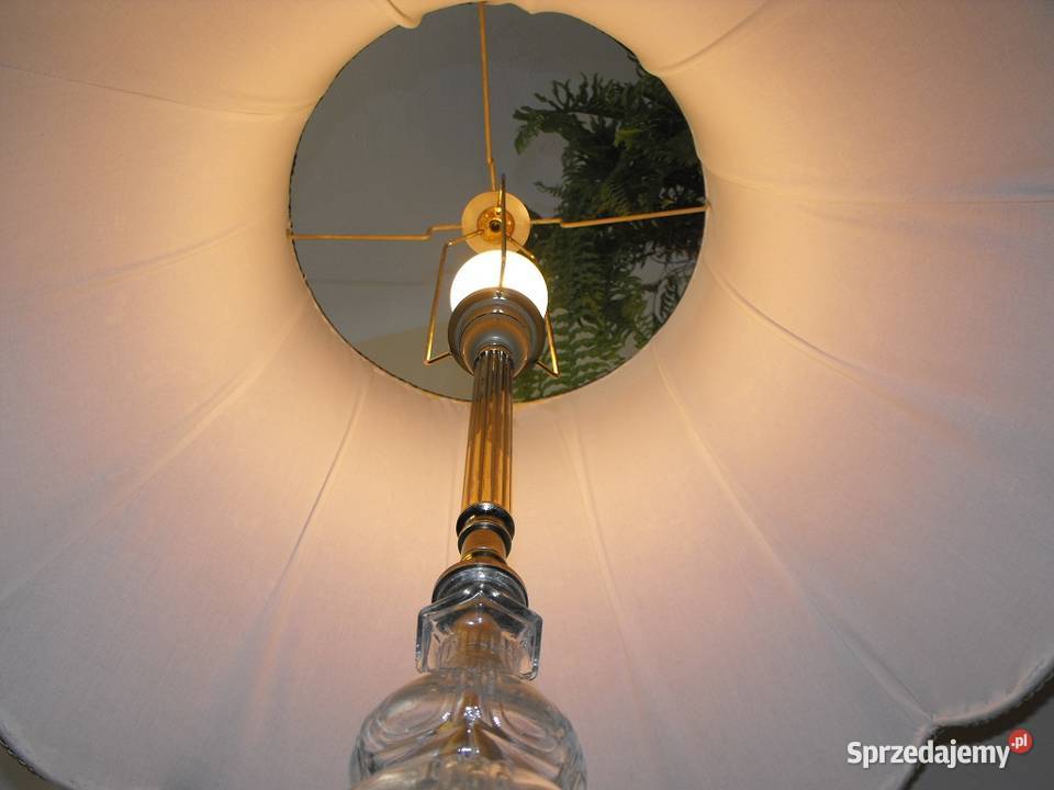 Piękna lampa podłogowa ze szkła i mosiądzu Skierniewice