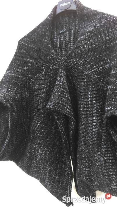 Ponczo damskie Sweter czarny r MXL dzianina NOWE podlaskie Białystok