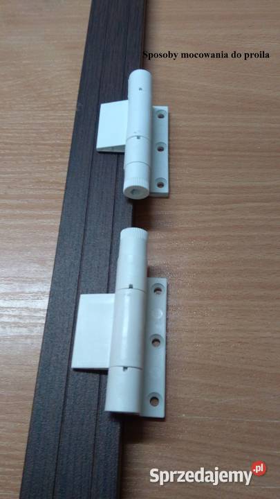 Zawias drzwi moskitiera na sprężynie biały lewy Łapy