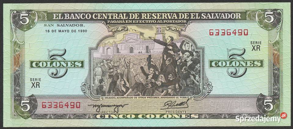 SALWADOR 5 COLON 1990 STAN UNC Łódź