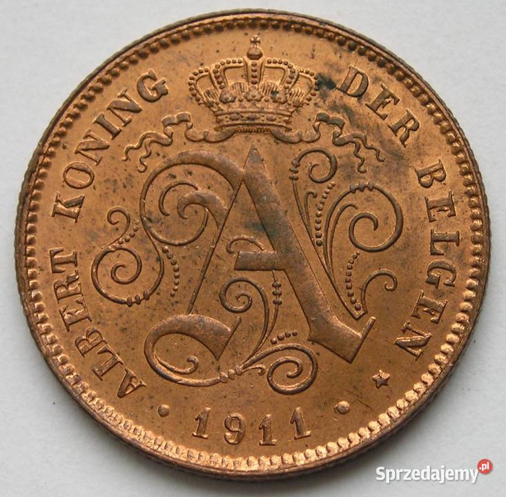 BELGIA 2 CENTIMES 1911 LWE STAN MENNICZY łódzkie Łódź