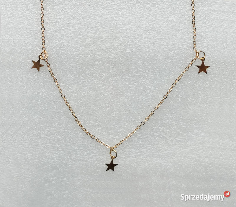 Łańcuszek trzy gwiazdy kol złoty NOWY Ozdoby