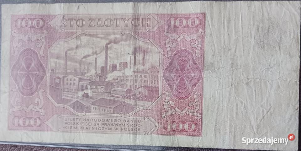 100 złotych Robotnik 1VII1948 r seria CW Konin sprzedam