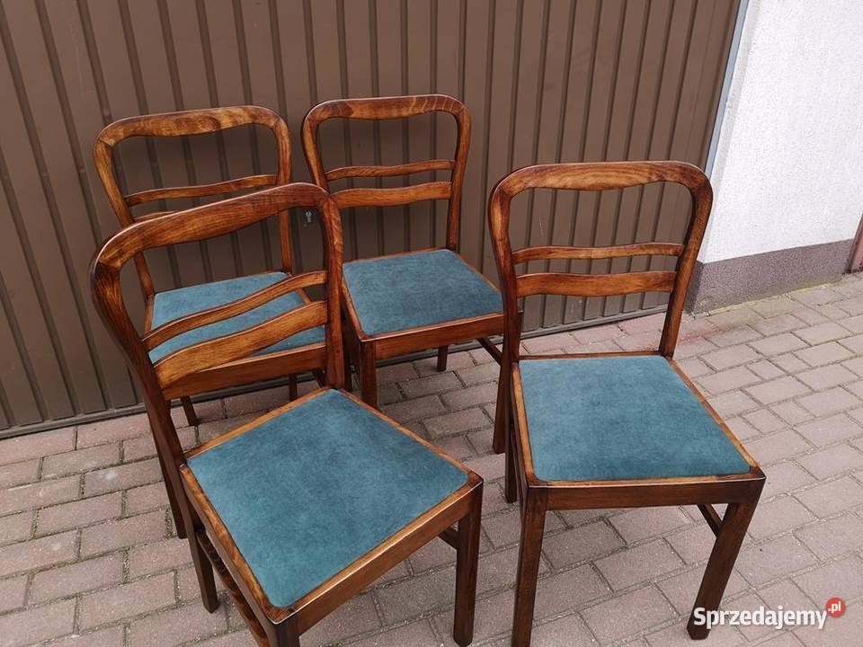Krzesła ARTDECO Stare Antyk Komplet 4 Sztuki wielkopolskie Swarzędz