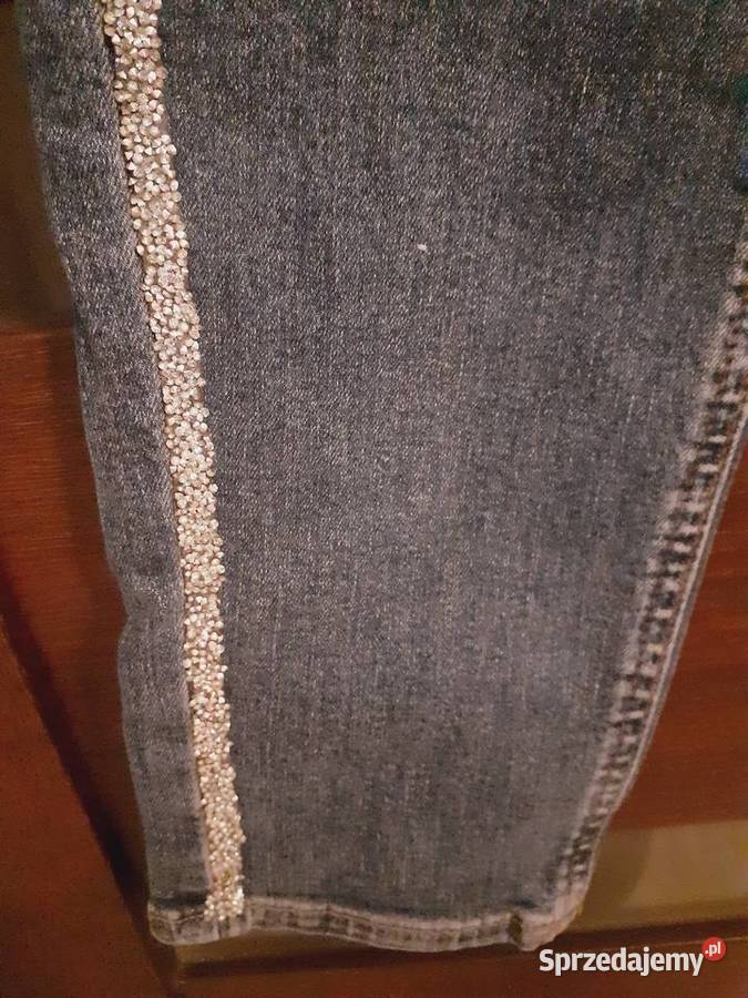 spodnie jeansowe z lampasem brokatowym M Gdańsk sprzedam